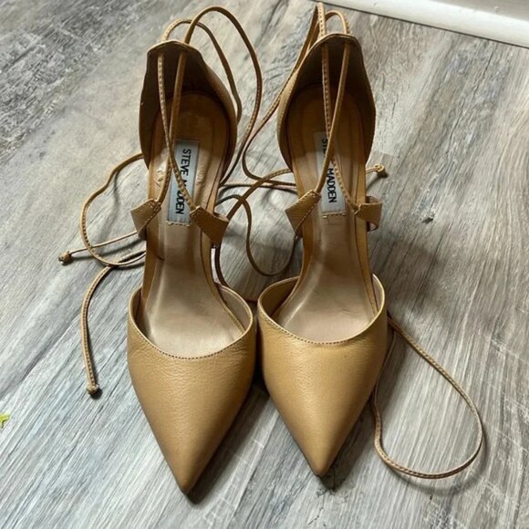 Steve Madden Women's Raela Blush Leather Pointed Toe Heels Size 8 - Picture 1 of 7
